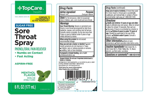 Topcare Sore Throat Menthol Flavor packaging