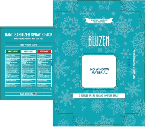 BluZen - Winter Pine, Wintermint, Peppermint - Kit 포장