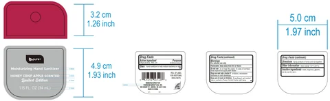 B-Pure Moisturizing Hand Sanitizer Honey Crisp Apple Scented 포장