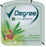 Degree WomenNature Effects Olive Leaf and Pink Pepper 포장