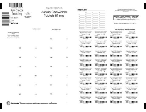 Aspirin Low Dose Chewable Orange 포장