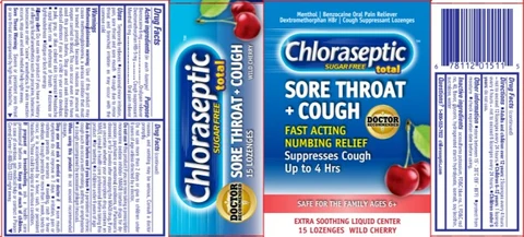 Chloraseptic Total Sore Throat and Cough, Sugar Free packaging