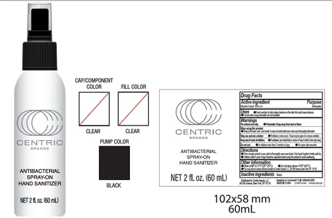 Centric Antibacterial Spray-On Hand Sanitizer 포장
