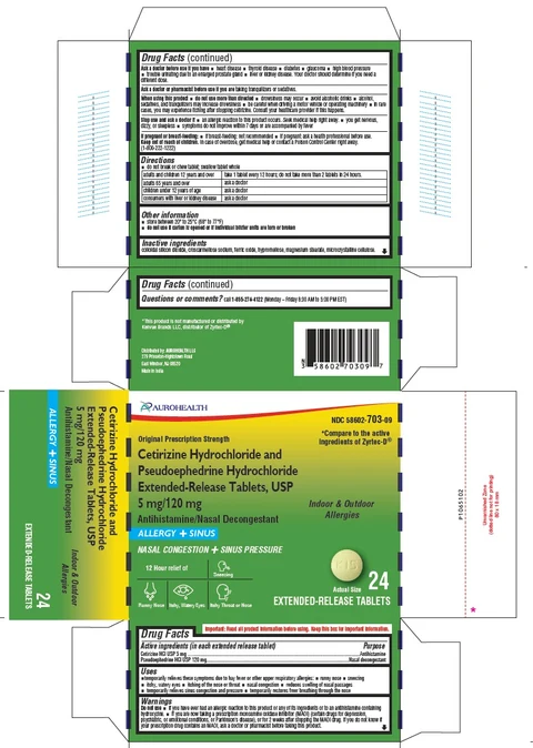 Cetirizine Hydrochloride and Pseudoephedrine Hydrochloride 포장