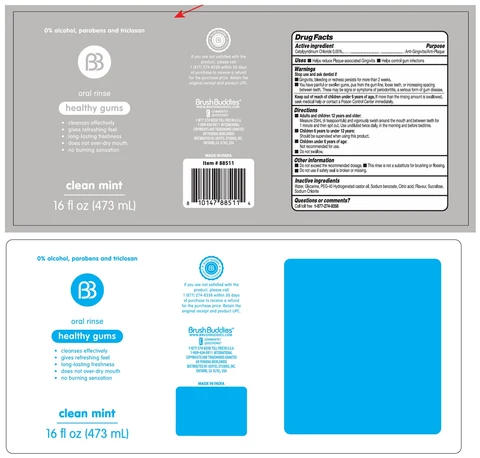 Brush Buddies oral rinse - healthy gums packaging