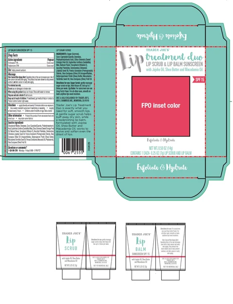 LIP TREATMENT DUO LIP SCRUB AND LIP BALM SUNSCREEN SPF 15 packaging