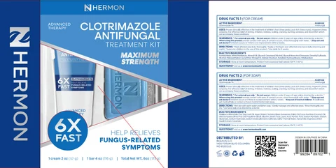 Clotrimazole antifungal treatment kit 포장