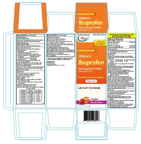 Childrens Ibuprofen Oral SuspensionDye free packaging
