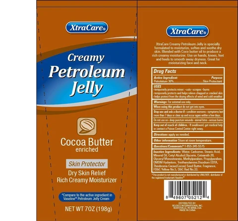 XtraCare Creamy Petroleum JellyCocoa Butter Enriched packaging