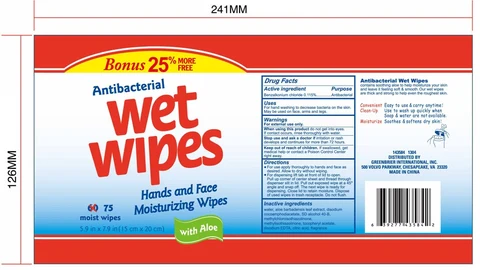Antibacterial Wet Wipes 포장
