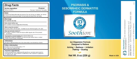 Soothion Psoriasis and Seborrheic Dermatitis Formula packaging