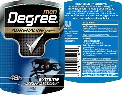 DegreeExtreme Antiperspirant and Deodorant 포장