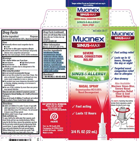 MUCINEX SINUS-MAXSEVERE CONGESTION RELIEF SINUS and ALLERGY packaging
