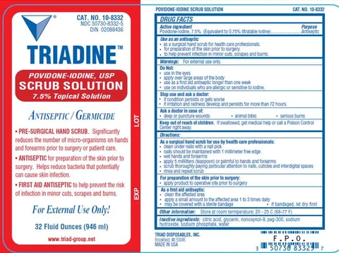 Triadine packaging