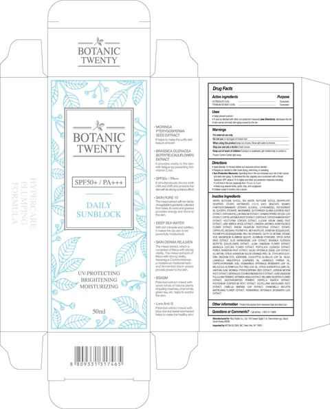 BOTANIC TWENTY DAILY SUNBLOCK SPF50 포장