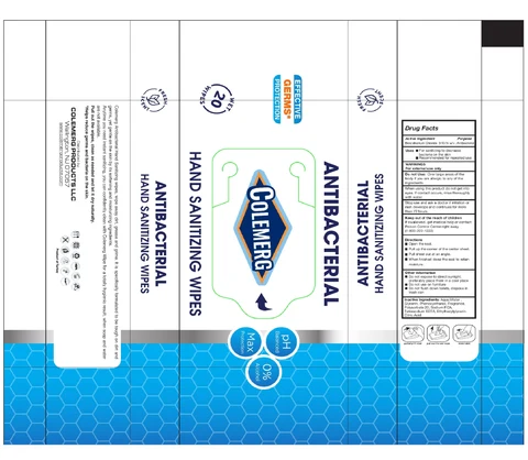 Colemerg Antibacterial Hand Sanitizing Wipes 포장