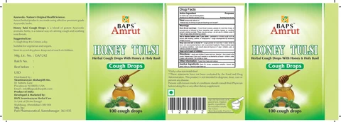 Honey Tulsi Cough Drops 포장