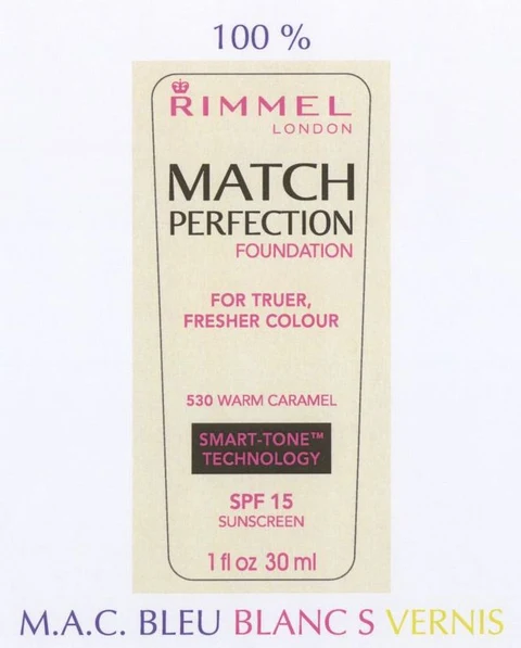 Rimmel LondonMatch Perfection Foundation - Warm Caramel (530) packaging