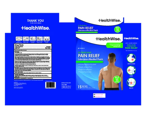 HealthWise Lidocaine and Menthol packaging