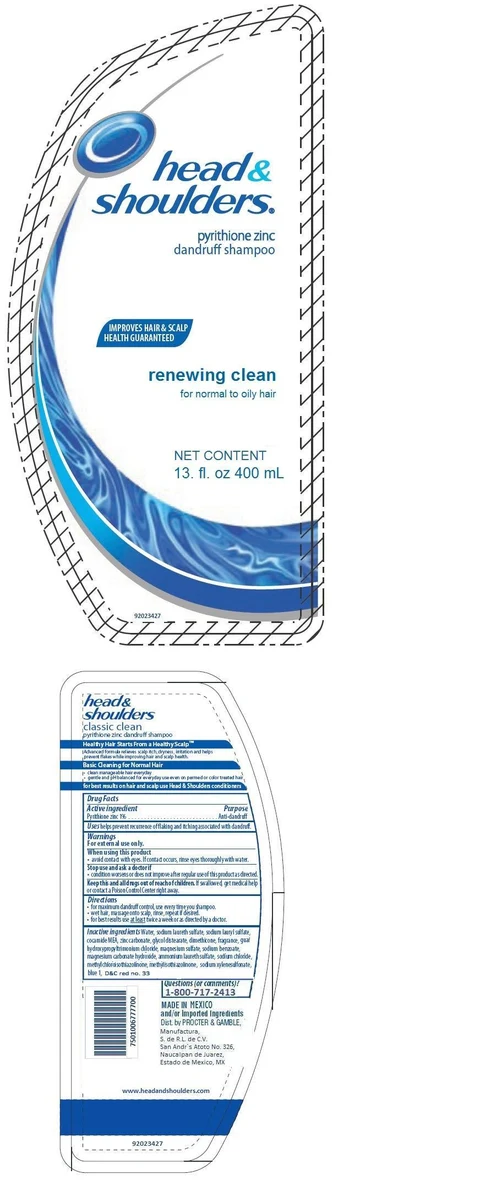 Head and Shouldersrenewing clean packaging
