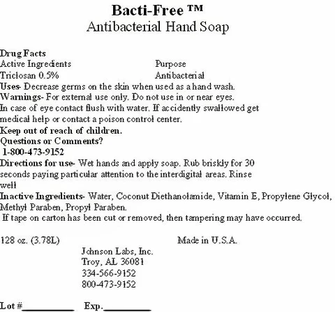 Bacti-Free tmAntibacterial Hand 포장