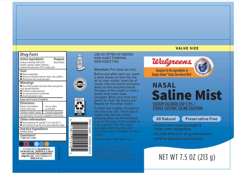 Sterile Saline MistWalgreens packaging