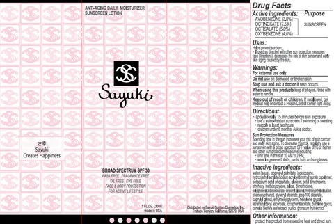Sayuki Broad Spectrum SPF 30 Anti-Aging Daily Moisturizer Sunscreen 포장