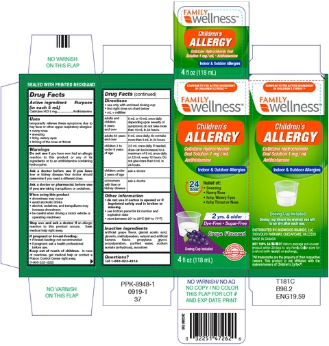 Childrens All Day Allergy Sugar Free Grape packaging