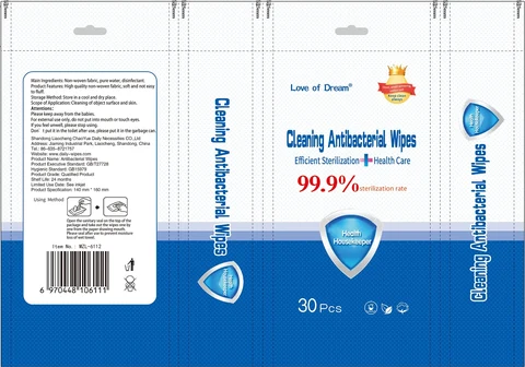 Cleaning Antibacterial Wipes packaging