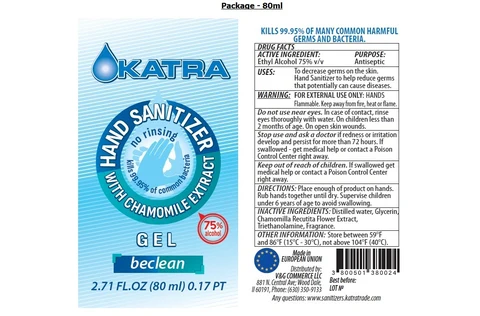 KATRA HAND SANITIZER 포장