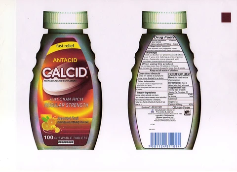 CALCIDANTACID CALCIUM SUPPLEMENT REGULAR STRENGTH packaging