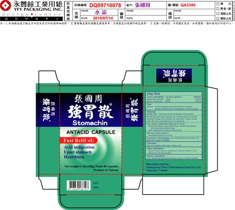 Stomachin Antacid packaging