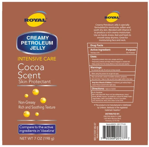 Royal Creamy Petroleum Jelly Cocoa Butter packaging
