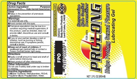 BODY ACTION PRODUCTS Prolong Lubricating 포장