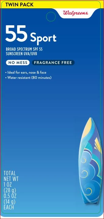SPF 55 Sport SunstickWell at Walgreens 포장