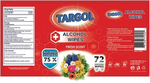 TARGOL ALCOHOL WIPES - FRESH SCENT 포장