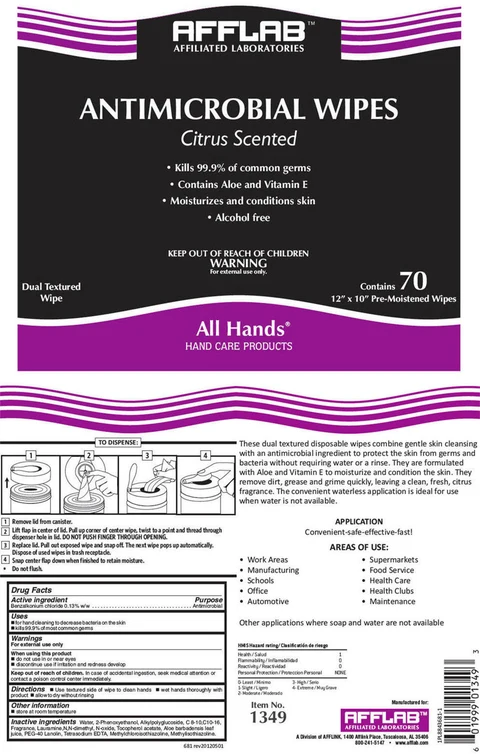 Antimicrobial Wipes Citrus Scented 포장