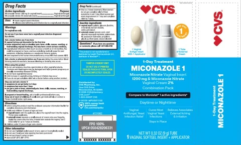 CVS MICONAZOLE 1 COMBINATION PACK 포장