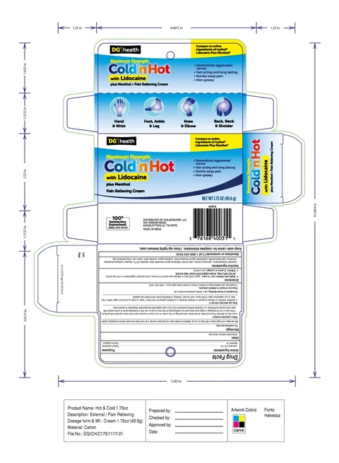 Hot and Cold Cream with Lidocaine Pain Relieving 포장