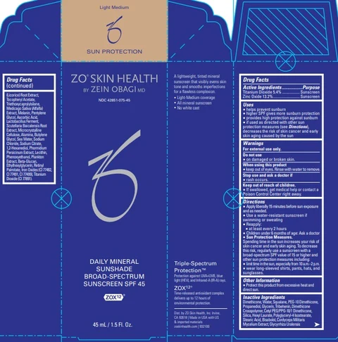 ZO Skin Health Daily Mineral Sunshade Broad-Spectrum Sunscreen SPF 45 (Light Medium) 포장