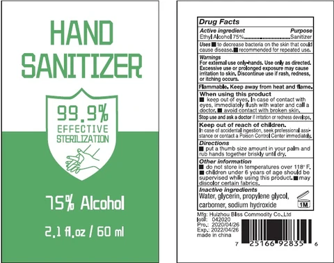 Hand Sanitizer packaging