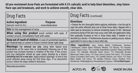 Acne Treatment Pads 포장