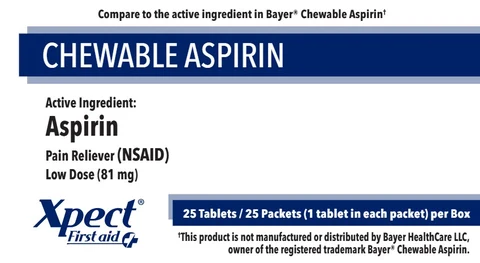 Xpect Chewable Aspirin packaging
