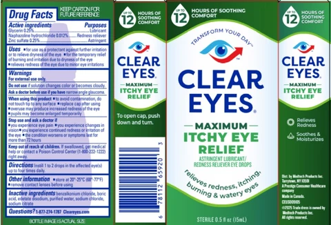Clear Eyes Maximum Itchy Eye Relief 포장