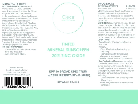 Tinted Mineral Sunscreen 20% Zinc Oxide packaging