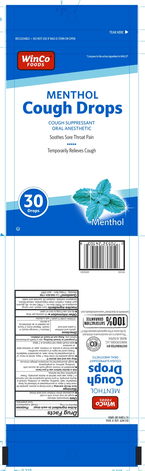 menthol cough drops 포장