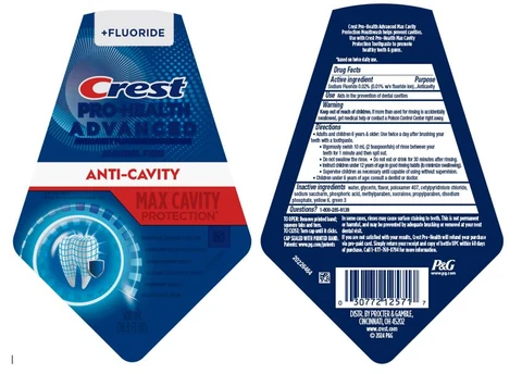 Crest Pro-Health AdvancedAnti-Cavity Max Cavity 포장