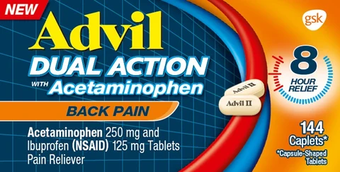 ADVIL DUAL ACTION WITH ACETAMINOPHENBack Pain 포장