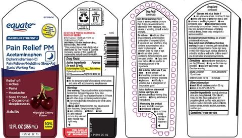 equate pain relief pm packaging