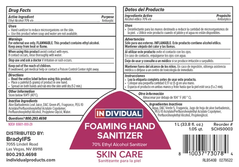 Individual Free and Clear Foaming Antibacterial Skin Cleanser packaging
